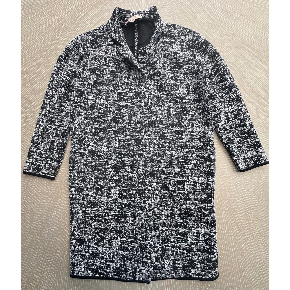 Philosophy Republic Clothing Women's Small Black White Space Dye Duster Cardigan